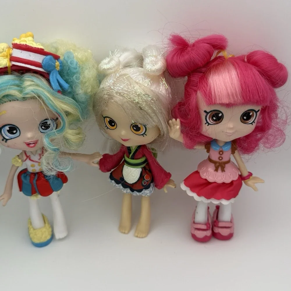 Shopkins‎ Shoppies Doll Lot of  3 Popette Popcorn,  Sara Sushi & Donatina Donut